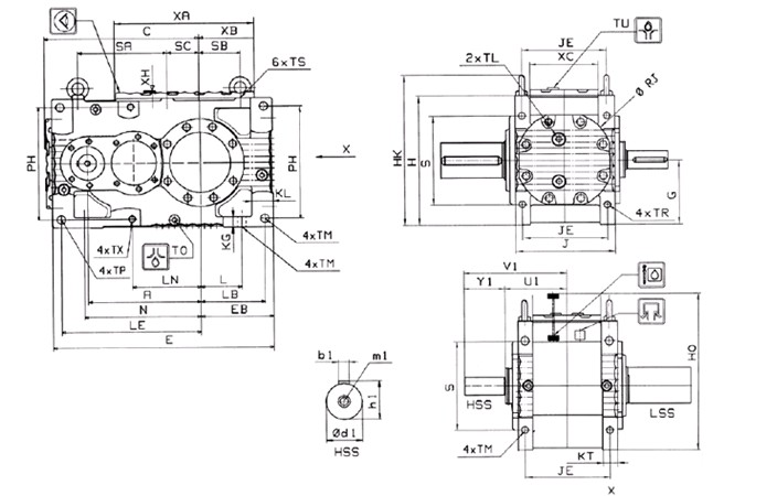 齒輪減速機(jī)安裝圖